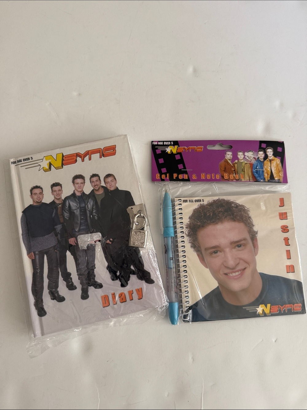 NSYNC Branded Blue & White Journal and Pen Set
